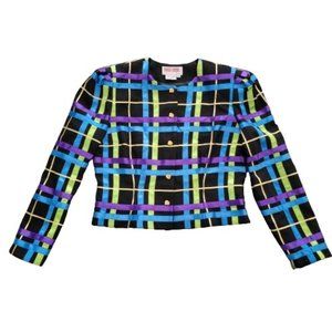 Maggy London Petites Black Blue Green Purple Ribbon Blazer Cropped Suit …